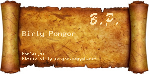 Birly Pongor névjegykártya